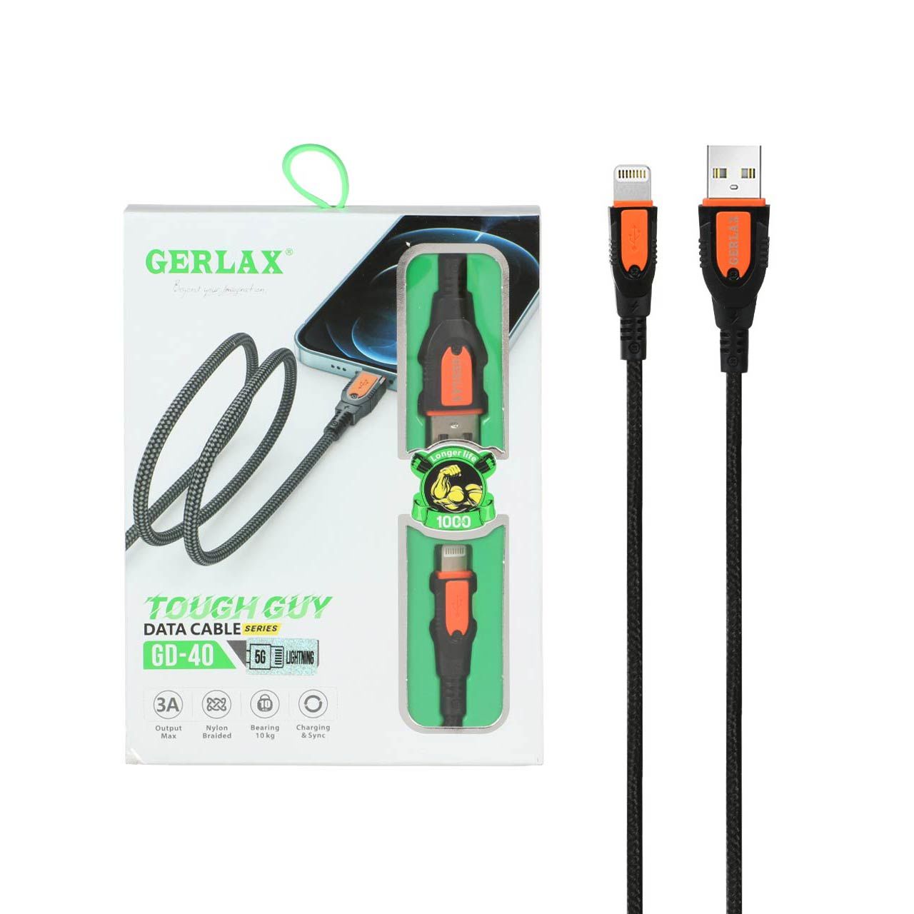 Gerlax Tough Guy Serisi 3A Hasır Kopmaz Ultra Sağlam Hızlı Şarj Kablo
