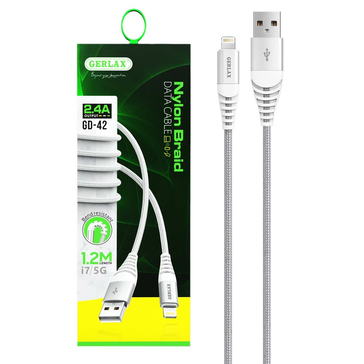 Gerlax G42 Hasır 2.4A Hızlı Usb Şarj Kablosu