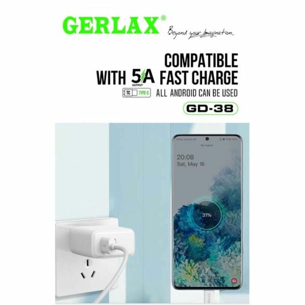 Gerlax Type-C 5A QC 3.0 Süper Charge Ultra Hızlı Usb Şarj Kablosu