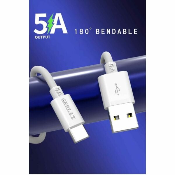 Gerlax Type-C 5A QC 3.0 Süper Charge Ultra Hızlı Usb Şarj Kablosu