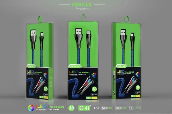 Gerlax G41 Metal Uç 3A Hızlı Usb Şarj Kablosu