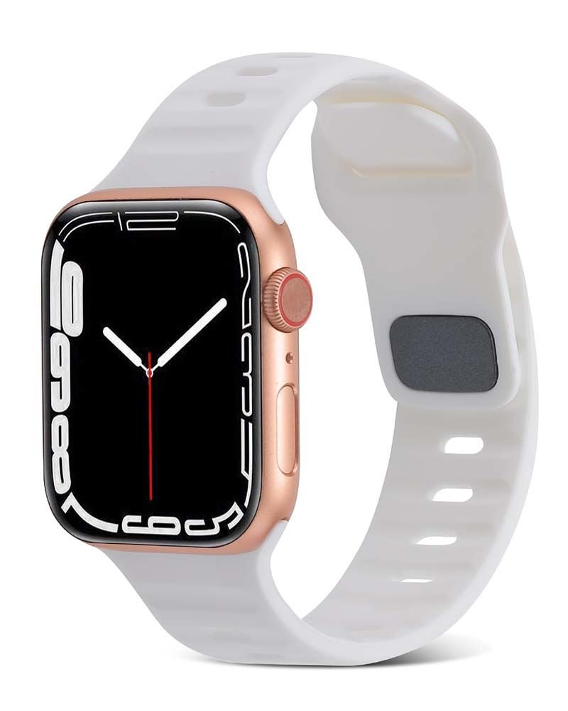Apple Watch 49-45-44-42 mm Nomad Silikon Kordon Beyaz