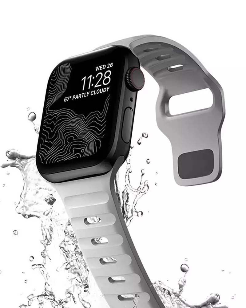 Apple Watch 49-45-44-42 mm Nomad Silikon Kordon Gri
