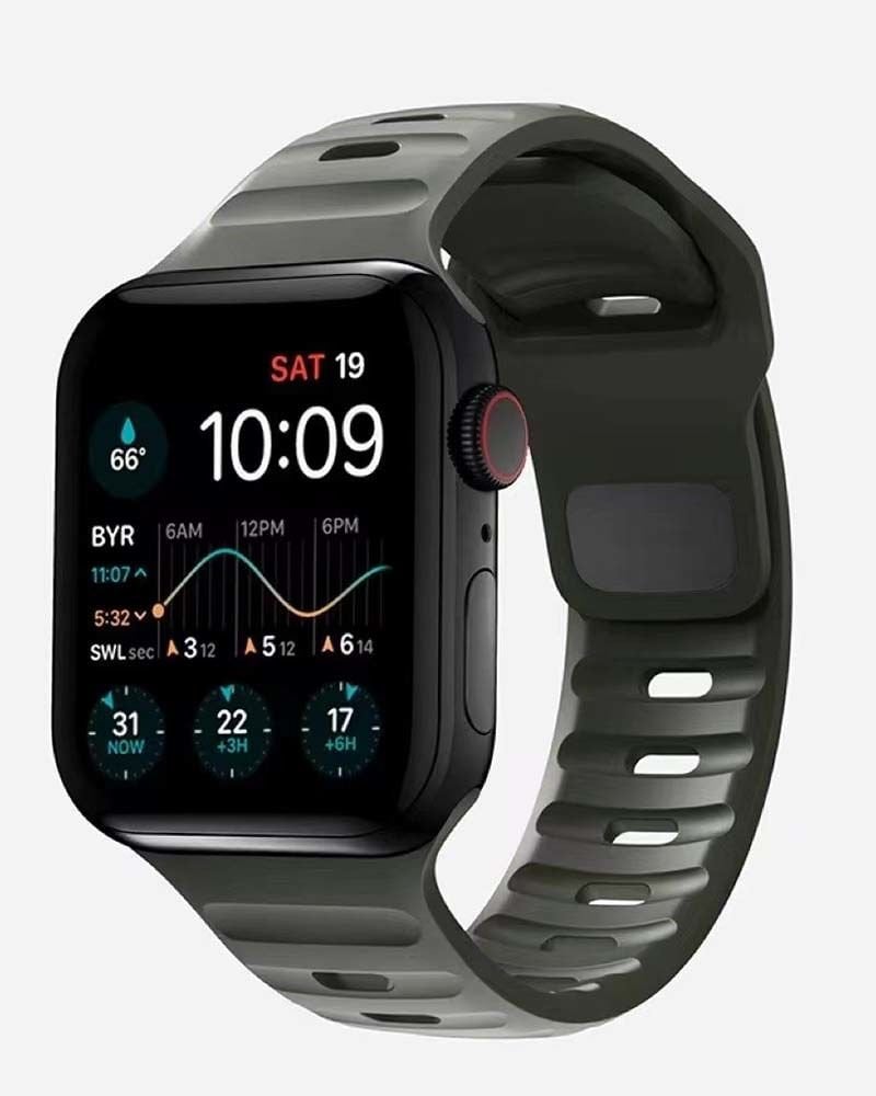 Apple Watch 49-45-44-42 mm Nomad Silikon Kordon Haki