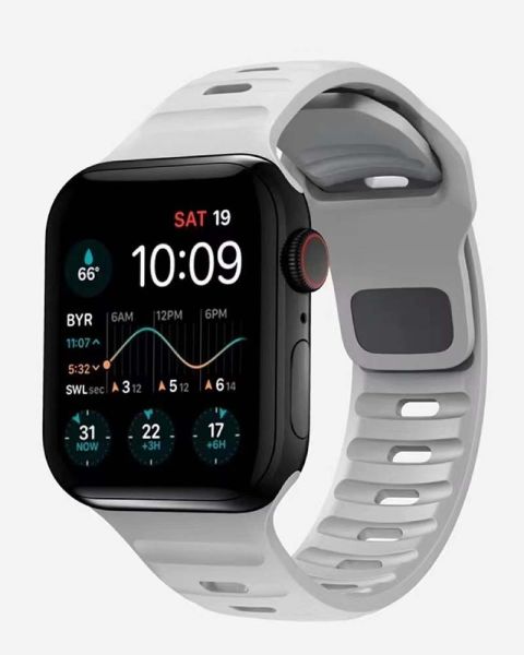 Apple Watch 38-40-41mm Nomad Silikon Kordon Gri