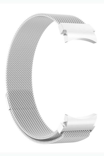 Samsung Galaxy Watch 4 5 5 Pro Milan Metal Hasır Kordon Gümüş
