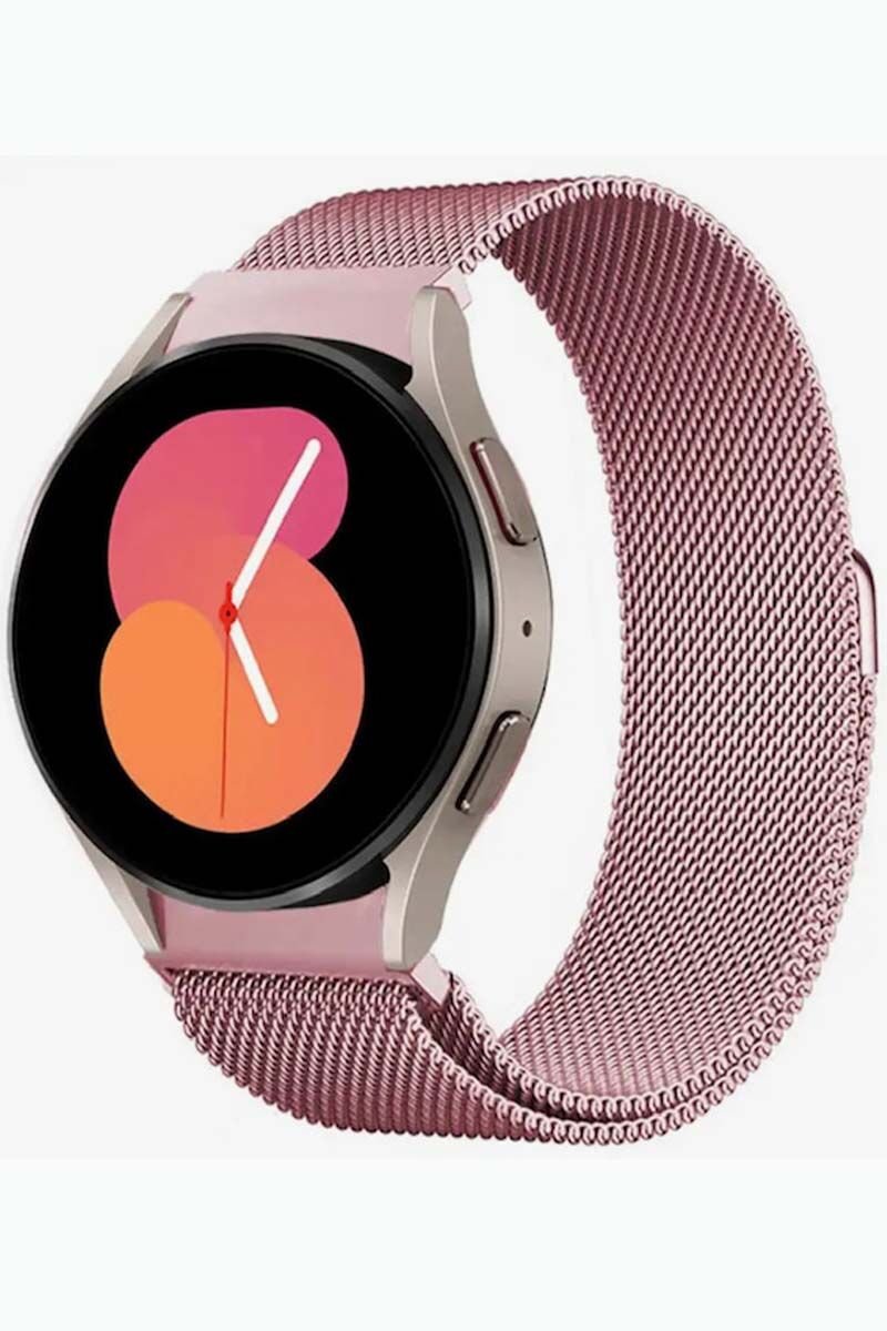 Samsung Galaxy Watch 4 5 5 Pro Milan Metal Hasır Kordon Rose